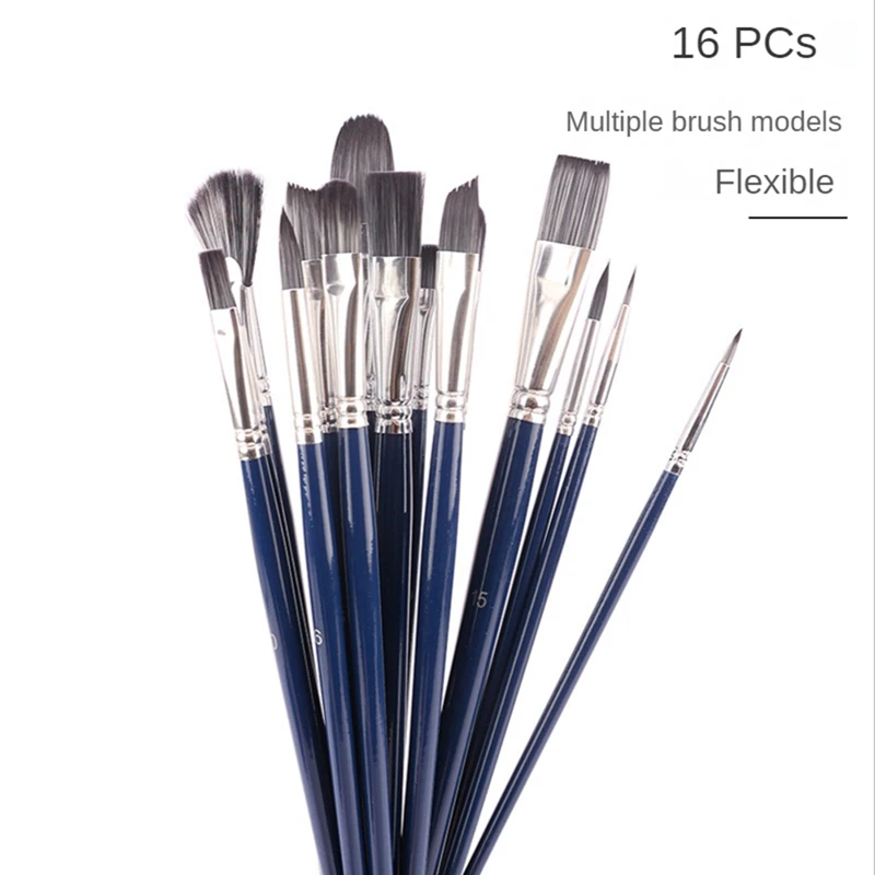 Paint Brush Set Artist Paint Brush Set Hair &16 Different Sizes,For Arts Crafts Supplies Or Beginners&Professionals