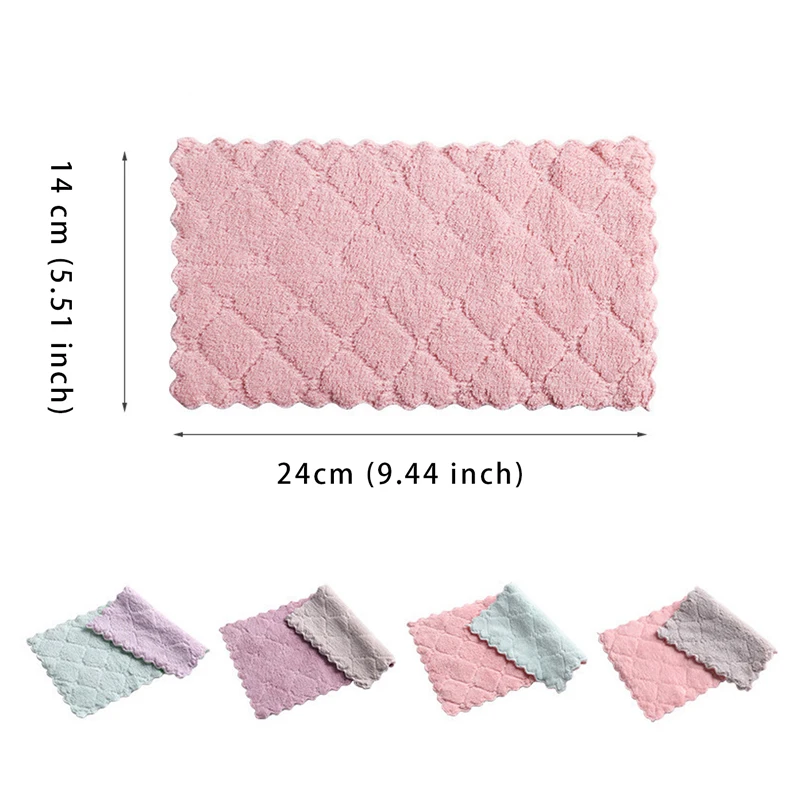 10PCS Microfiber Towel Absorbent Kitchen Cleaning Cloth Non-stick Oil Dish Towel Rags Napkins Tableware Household Cleaning Towel