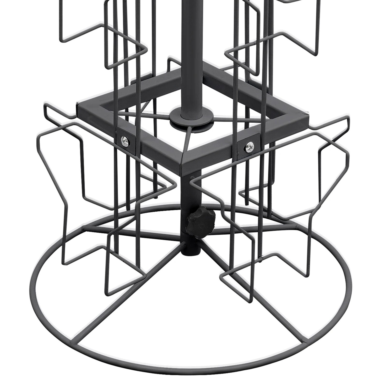 Zwart Koudgewalst staal Drielaags roterende wenskaarthouder 12-bit displayhouder 360 graden roterende kaartdisplayhouder