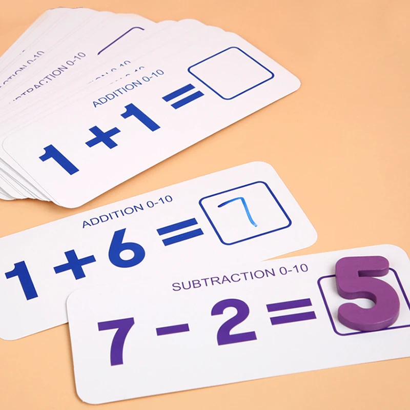 Jouets mathématiques Montessori pour enfants, jouets éducatifs précoces, comptage d'autocollants en bois, cadeaux de Festival de Cognition des nombres