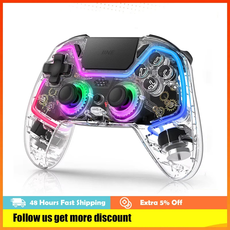 IINE Bastet Wireless Controller Compatible with PS4/Switch/PC/Android/IOS Hall Effect Joystick & Trigger With Touch Pad