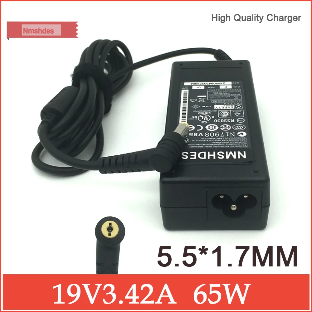 Adaptador de ordenador portátil genuino 19V 3.42A 65W cargador de portátil para Acer Aspire ES1-512-C4FR ES1-512-C5YW ES1-512-C88M ES1-512-C8XK portátil