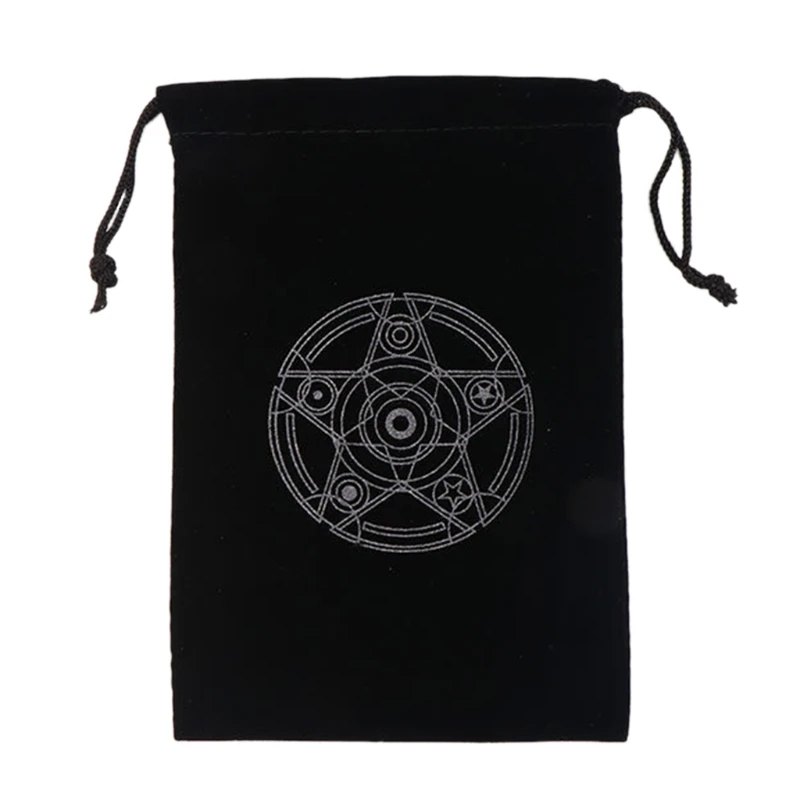 02DF Velvet Tarot Cards Storage Bag Jewelry Flannel Bag Board Game Card Mini Drawstring Package Game Tarots Storage Bag