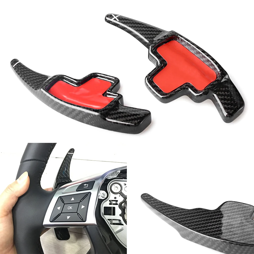 Carbon Fiber Steering Wheel shift Paddle Extension for Benz A B C E CLA CLS M GL Class GLK SLK W176 W246 W204 W212 X166 X156 etc