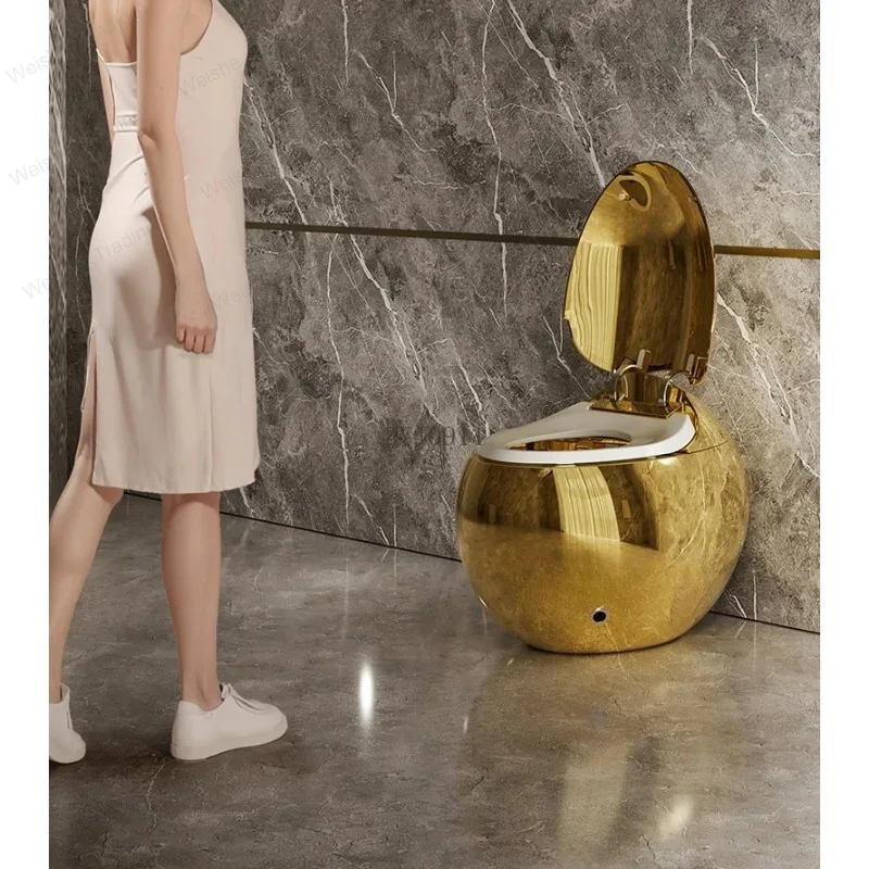 

M07 Golden smart toilet double water cleaning no water pressure limit egg-shaped automatic toilet