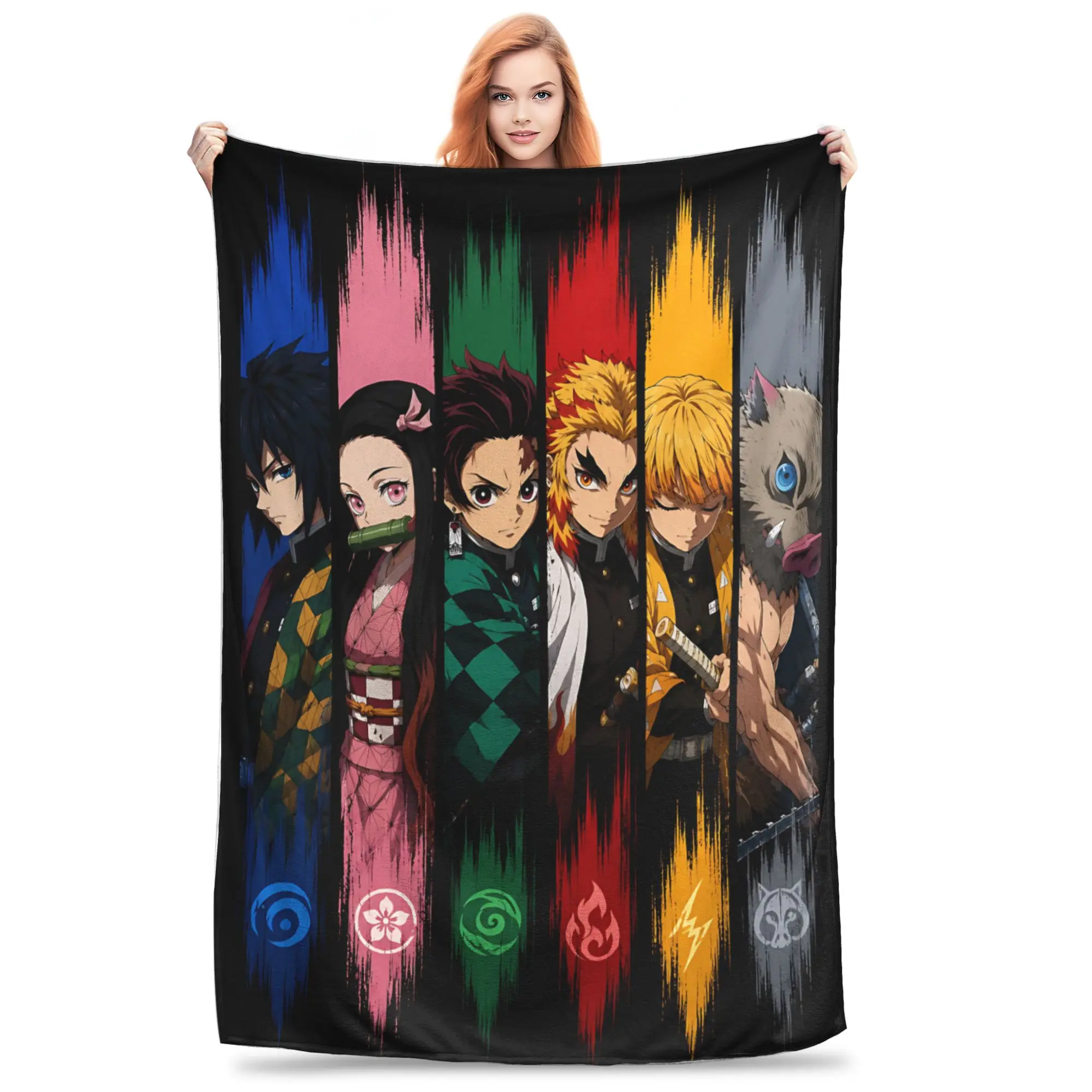 1PC Demon Slayers  Winter Blankets for Adults Bedding Home Interior Sofa Knee