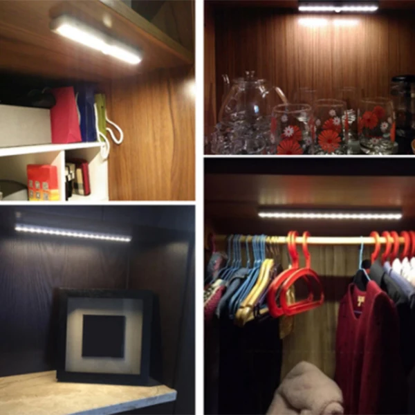 LED Night Light Motion Sensor Wireless USB Rechargeable 30Cm Night Lamp For Kitchen Cabinet Wardrobe Lamp