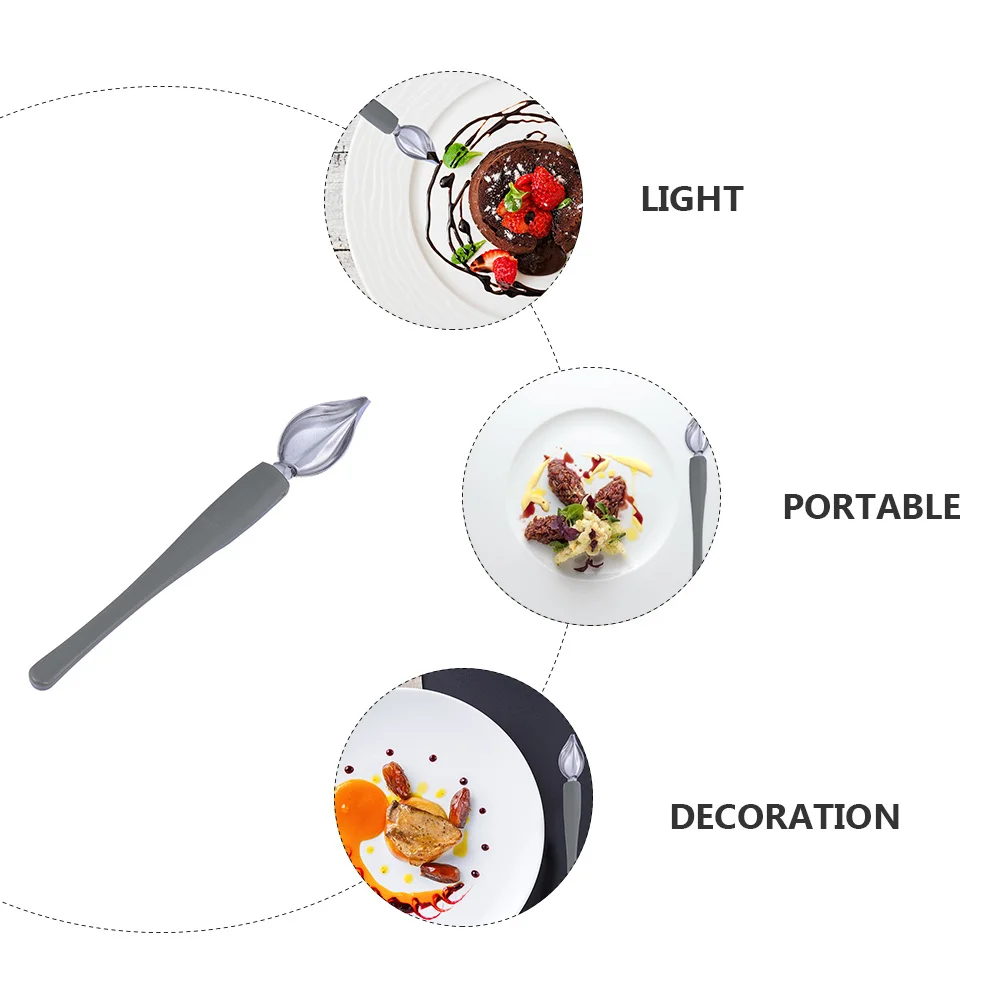 

1pc Stainless Steel Decorating Spoon Lightweight Anti-Rust For Cake Baking Coffee Art Sauce Plating Culinary Painting Pencil