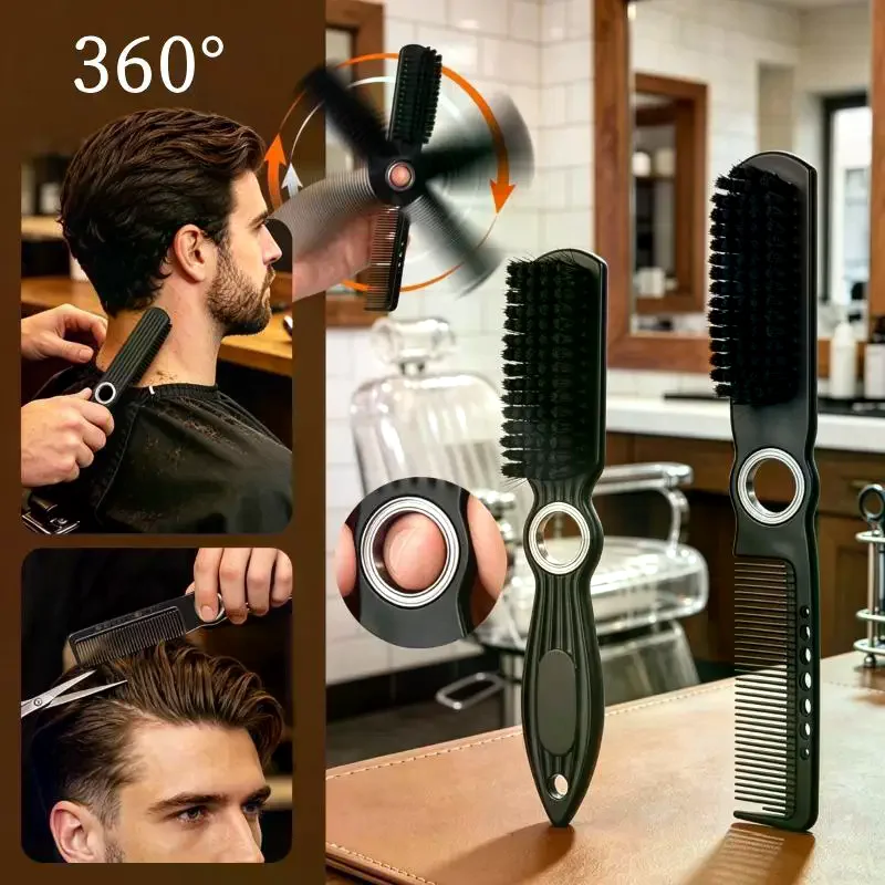 1Pcs Hair Cutting Neck Broken Hair Dust Cleaning Hair Brush 360° Rotating Barber Fade Brush Salon Gradient Haircut Styling Tool