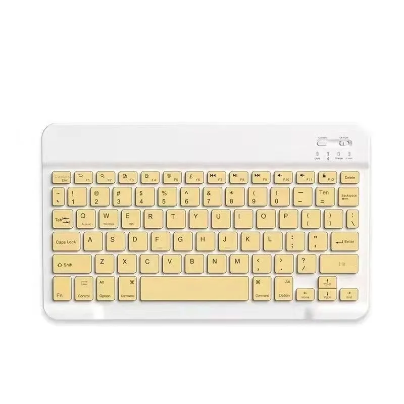 Set keyboard Bluetooth 10 inci, untuk iPad tablet, pengisian daya sentuh, mouse bermotif personal