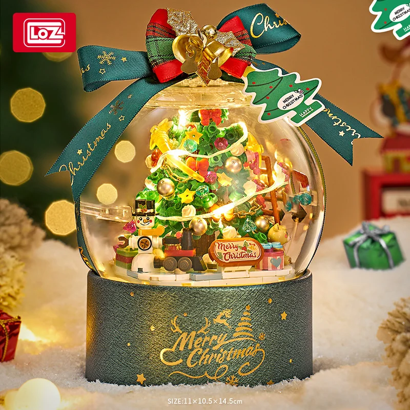LOZ-1306 Bobo Ball Sapin de Noël Maison de Noël Modèle créatif du Père Noël a assemblé des jouets de bloc de Noël pour enfants de filles