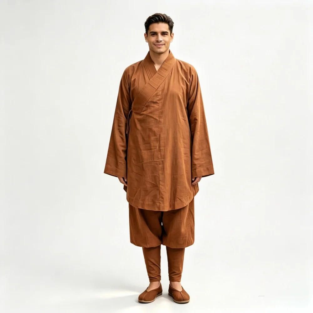 2026 Zen Meditation Buddhist Robe Suit Authentic Shaolin Temple Kung Fu Training Outfit Monastic Practice Clothing for Men Women