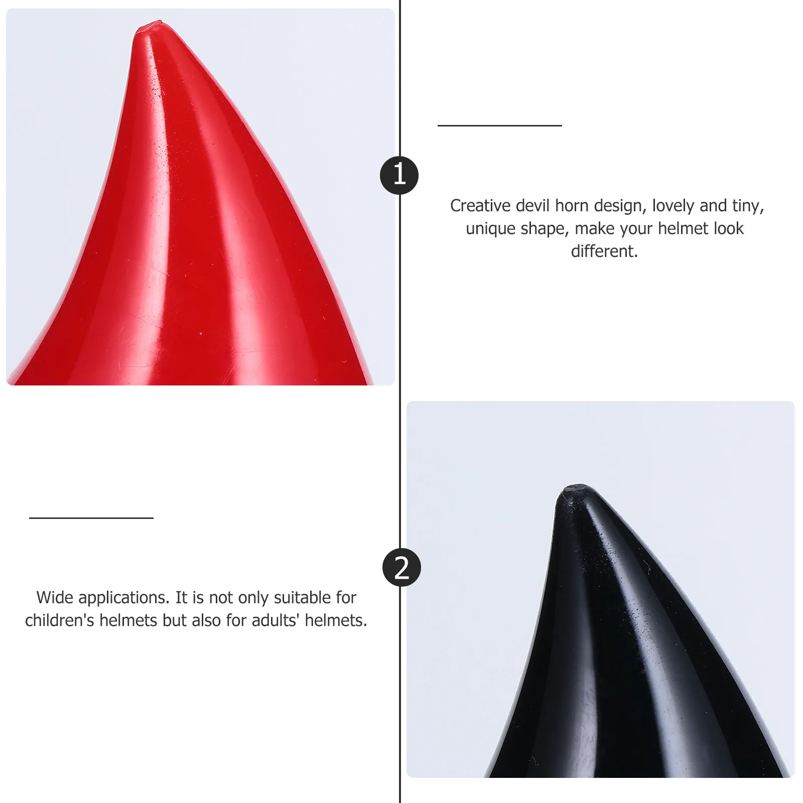 6Pcs Plastic Devil Horns Decoration Black Red Dark Blue Suction Cup Motorcycle Horn Accessories Suction Cup Horns