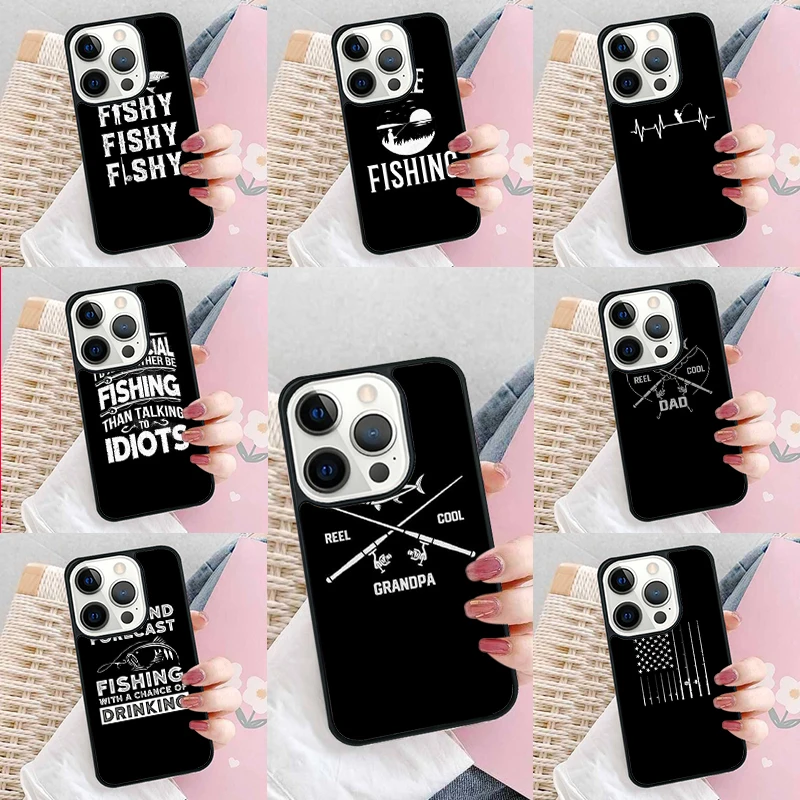 Fishing Pulse heart beat Soft Phone Case Cover for iPhone 16 Promax 15 Pro 13 14 Plus 11 12 Mini XR XS MAX Coque