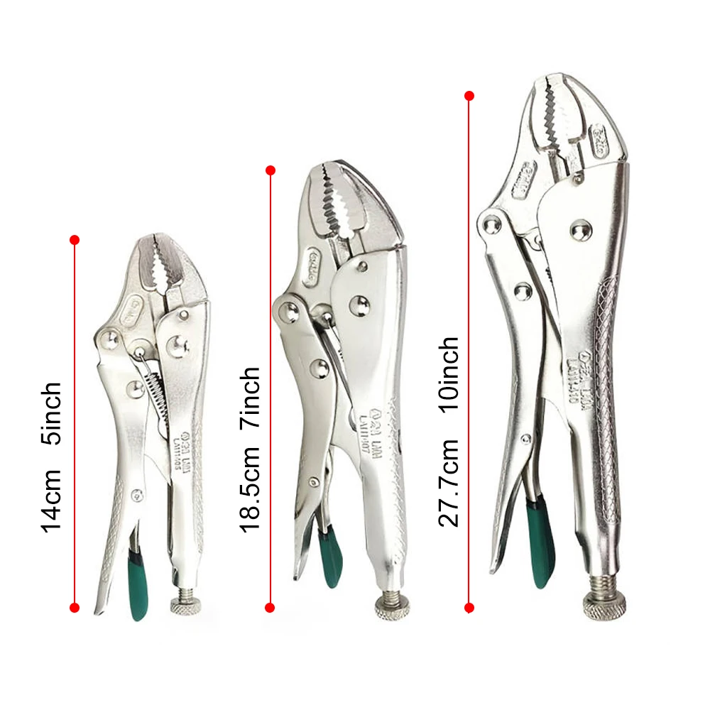LAOA Round Nose Locking Pliers Set 5/7/10 Inch CR-MO Steel Adjustable Clamp Pliers with Tail Screw for Gripping Welding