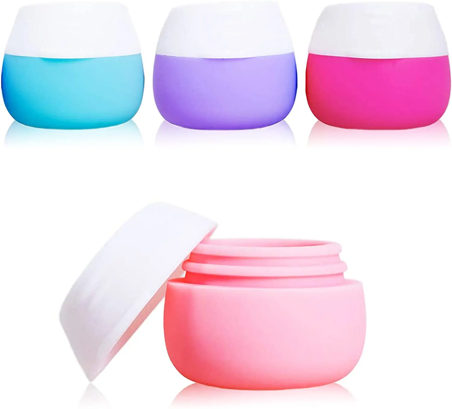 25ML Travel Silicone Cream Jars Bottle Portable Dispenser Refillable Cosmetic Container with Lid Small Lotion Box Emulsion Jar