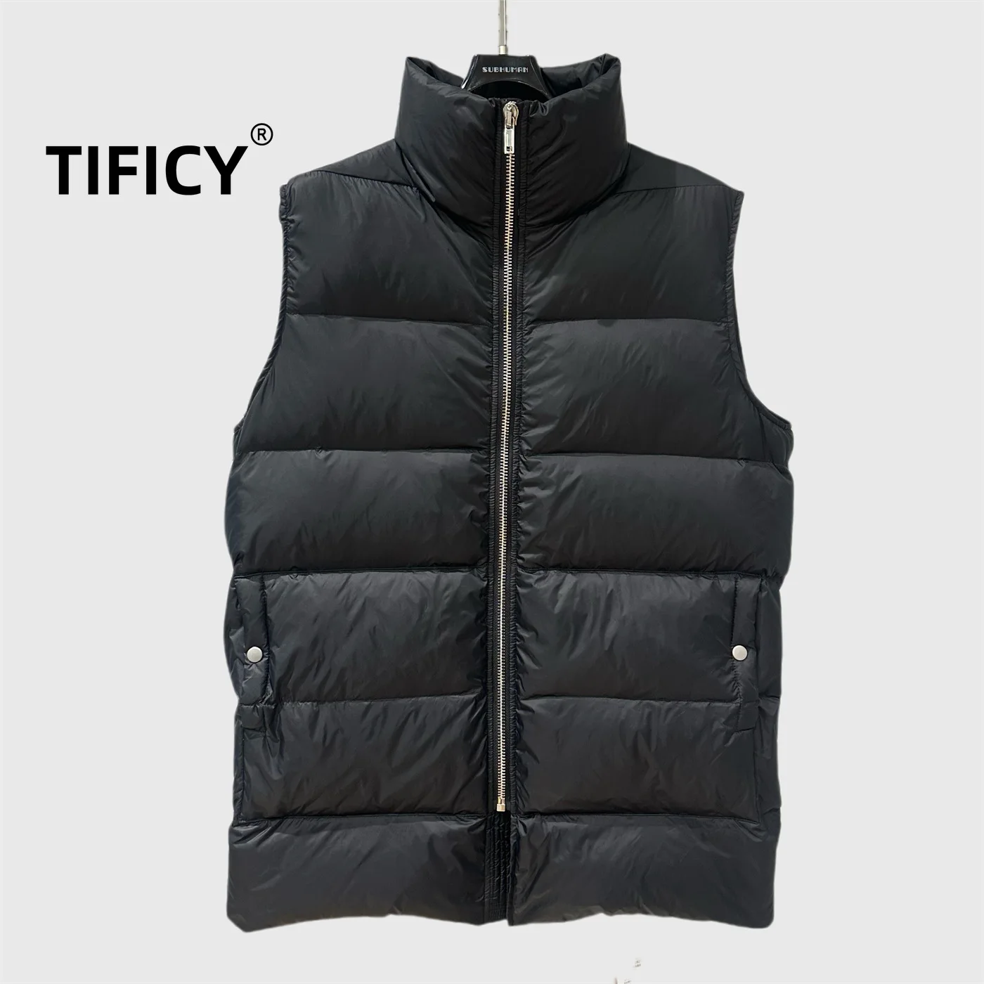 High Street Dark RO Style Down Vest for Men and Women Winter Warm Stylish and Versatile Design on The Back Down Coats Vest