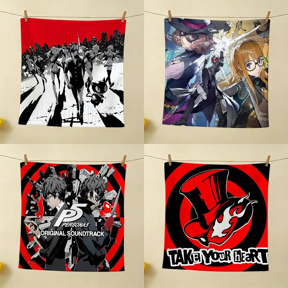 Anime P-PersonaS New 25x30cm Small Hand Towel Quick Dry Decorative Kitchen Towel Gauze Towel Home Restaurant