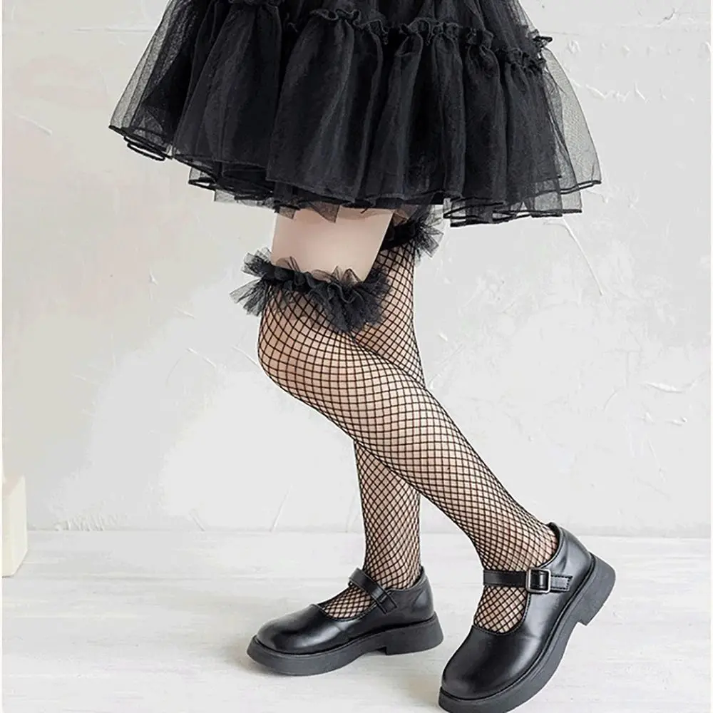 Nueva moda Nylon Lolita calcetín encaje Bowknot medias de malla encaje Bowknot calcetines