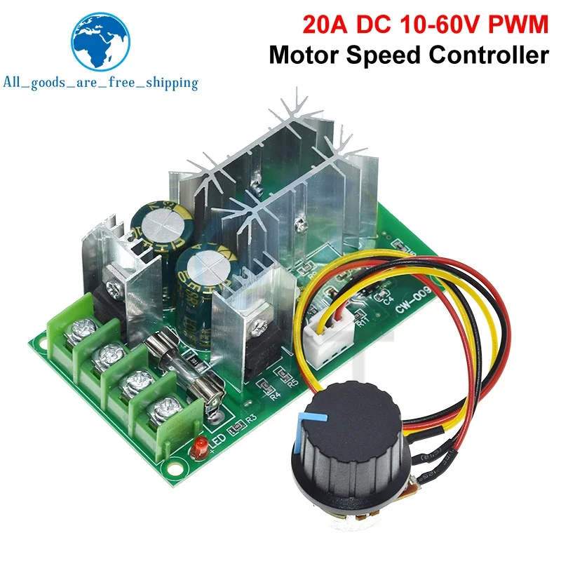 DC10-60V DC 10-60V Motor Speed Control PWM Motor Speed Controller Switch 20A Current Voltage regulator High Power Drive Module