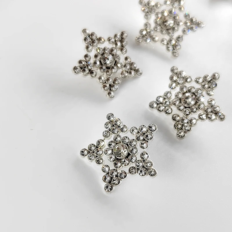 زر مطلي بالفضة لمعاطف ذاتية الصنع ، أزرار معدنية ، جودة عالية ، بيع بالجملة ، عرقوب خياطة ، تصميم نجمة ، 20 فضفاض #2