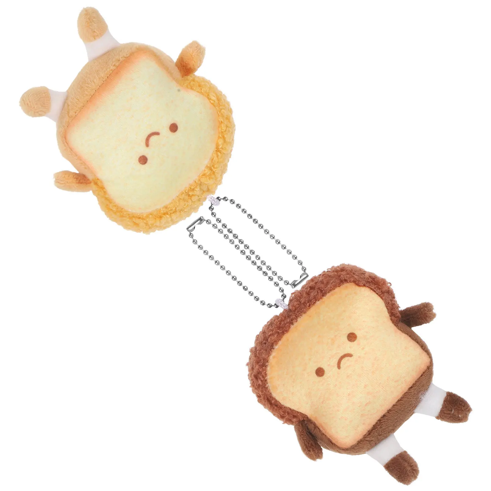 2 szt. Pluszowy breloczek w kształcie tostów, uroczy breloczek do kluczy w kształcie chleba, ozdoba do zawieszenia na torbie, dekoracja na prezent festiwalowy, pluszowy breloczek w kształcie tostów