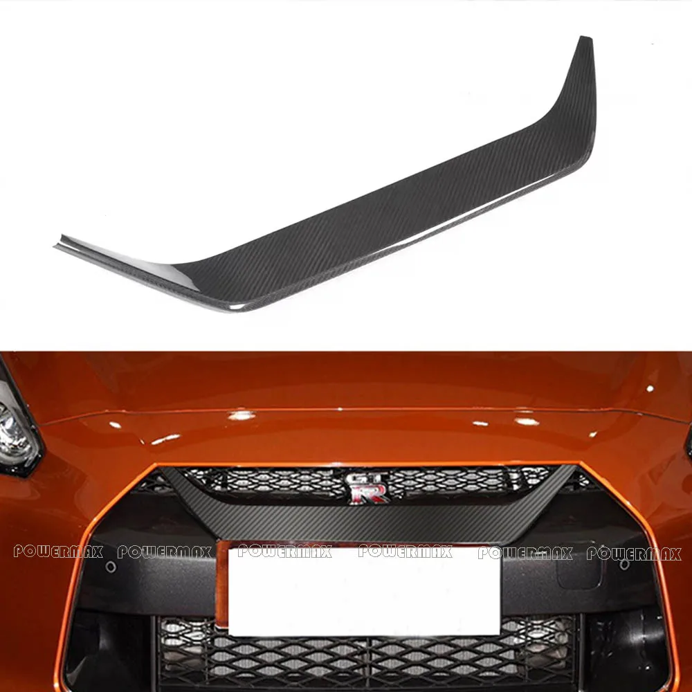 

Dry Carbon Fiber Front Bumper Grille Cover Trim For Nissan R35 GTR 2017-2019