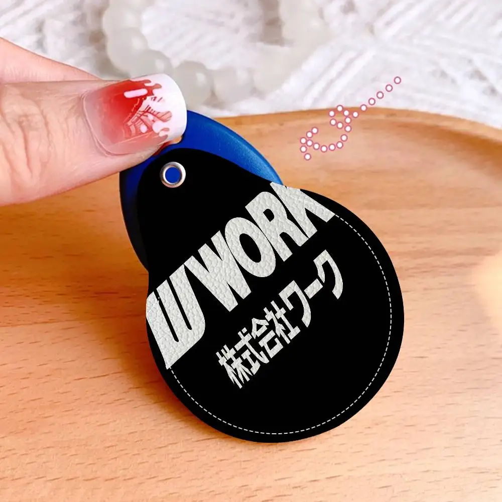 عجلات العمل للرجال والنساء سلسلة مفاتيح عالمية مضادة للصدأ من جلد البولي يوريثان حامل بطاقة الوصول قطرة حلقة علامة المفاتيح