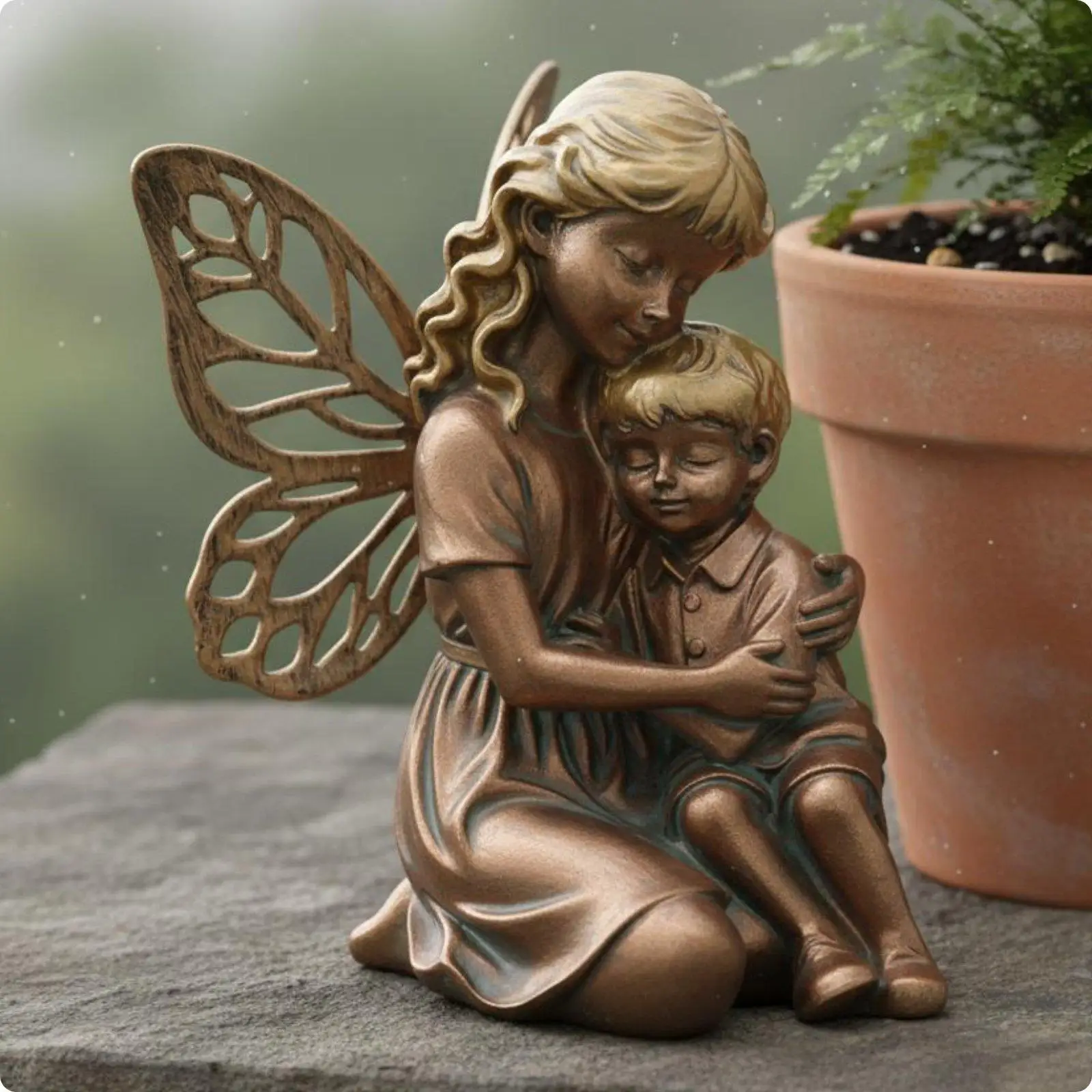 Copper Copper Fairy Decoration Lustrous Finish Home Decor Hand-Painted Look