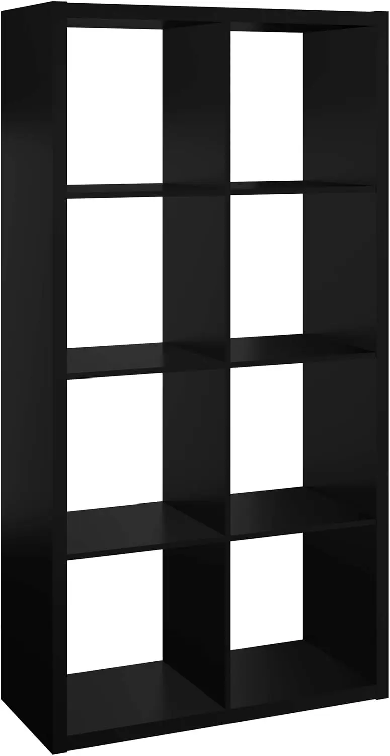 Black Decorative Open Back Eight Cube Storage Organizer