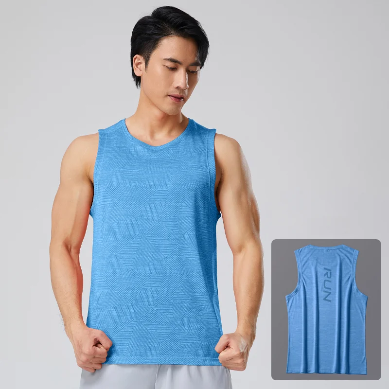 Men's Lightweight Breathable Sports Vest Quick Dry Ice Cool American Basketball T-Shirt Loose Fit for Marathon Outdoor