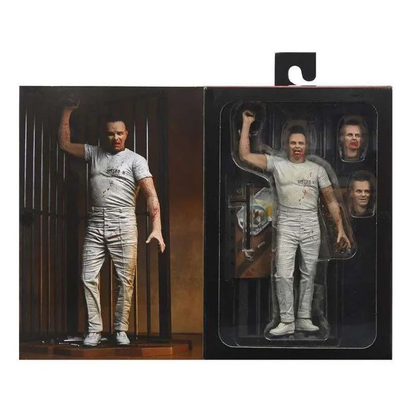NECA Hannibal Lecter The Silence of the Lambs Figurka Akcji Anime Horror Kolekcja Zabawek Model Prezent na Święta Bożego Narodzenia 20cm Figurka Neca