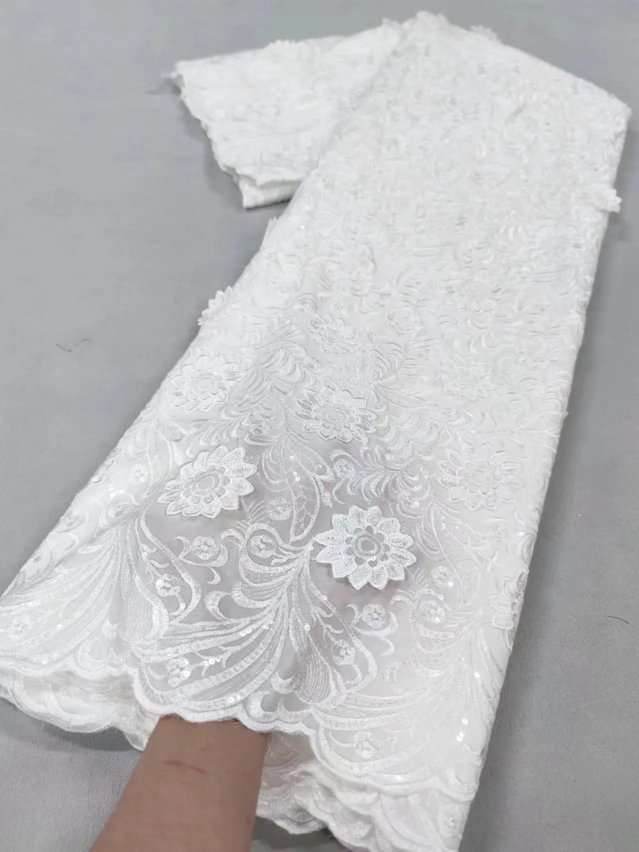 African Swiss Cotton Voile Lace Really Soft High Quality White 5Yards Embroidery Nigeria Cotton Fabric For Women Wedding