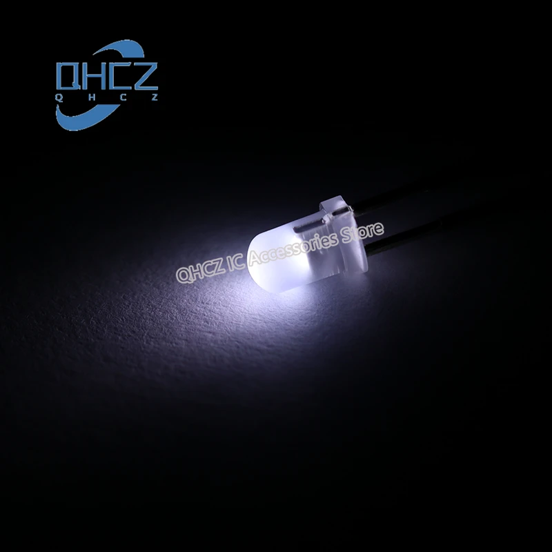 100pcs 3MM white light fog-like long feet F3 white light frosted astigmatism LED lamp beads light-emitting diode