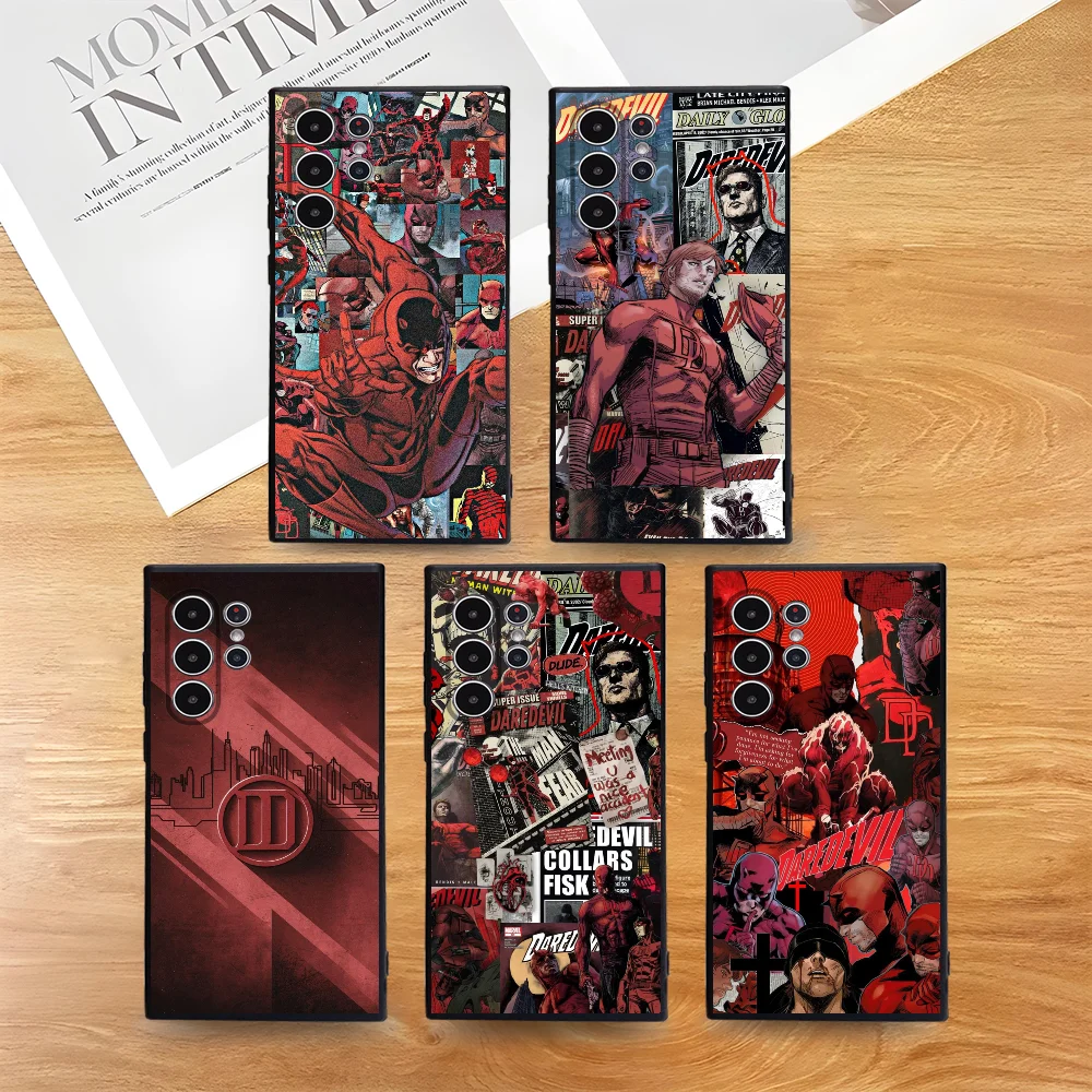 

D-Daredevil Cartoon Phone Case For Samsung Galaxy S25 S24 S22 S23 Ultra S21 S20 Plus 5G Frosted Non-Slip Full Cover Case