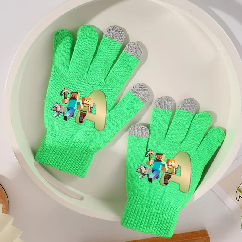 

Game Theme Letters Printed Screen Gloves Minecrafted Gloves Children Winter Keep Warm Fashion Accessories Boys Birthday Gifts