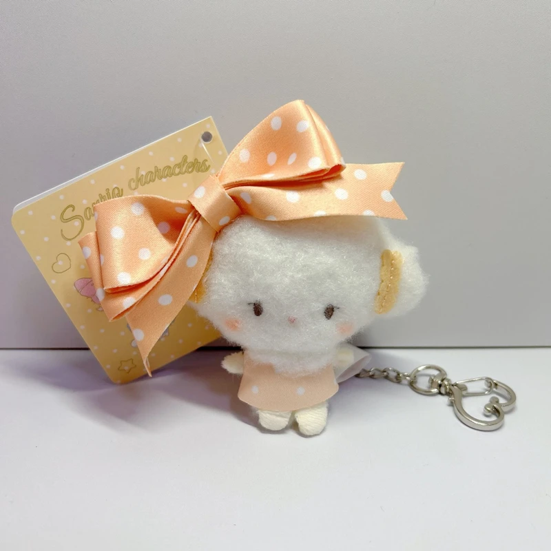 Cogimyun llavero de felpa mascota lazo de lunares Kawaii lindo bolso llaveros encanto llavero
