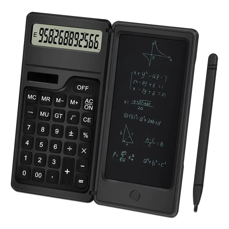 【CYBER MONDAY】Calculator with Notepad, 12 Digits LCD Display Solar Desktop Calculator Portable Calculator for , School and Home