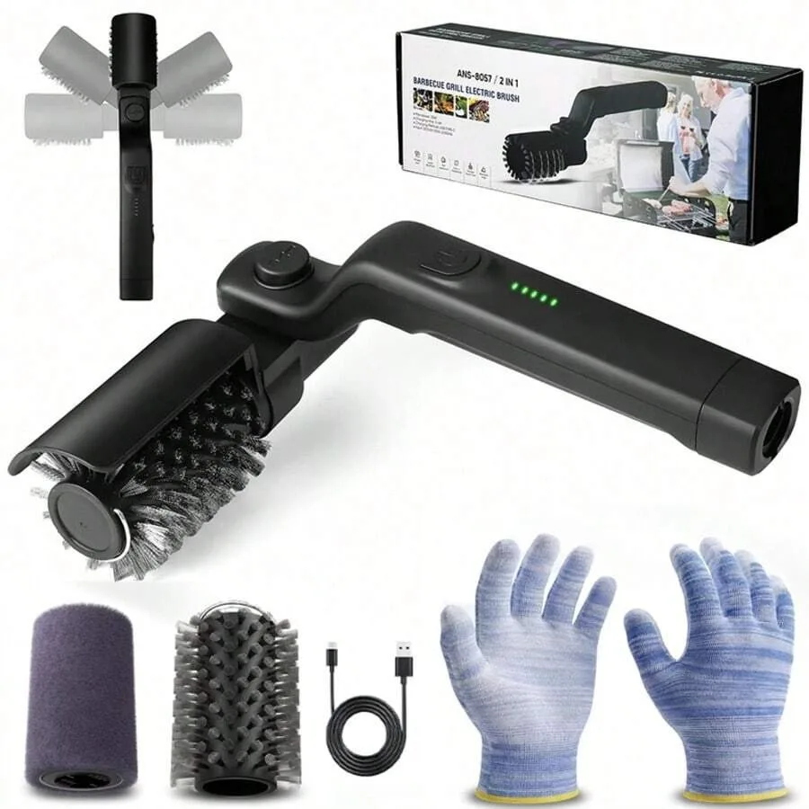 

Cordless Electric Grill Brush-The Perfect Father's Day Gift, This 180° Adjustable Grill Cleaning Brush Features IPX7 Water Resi