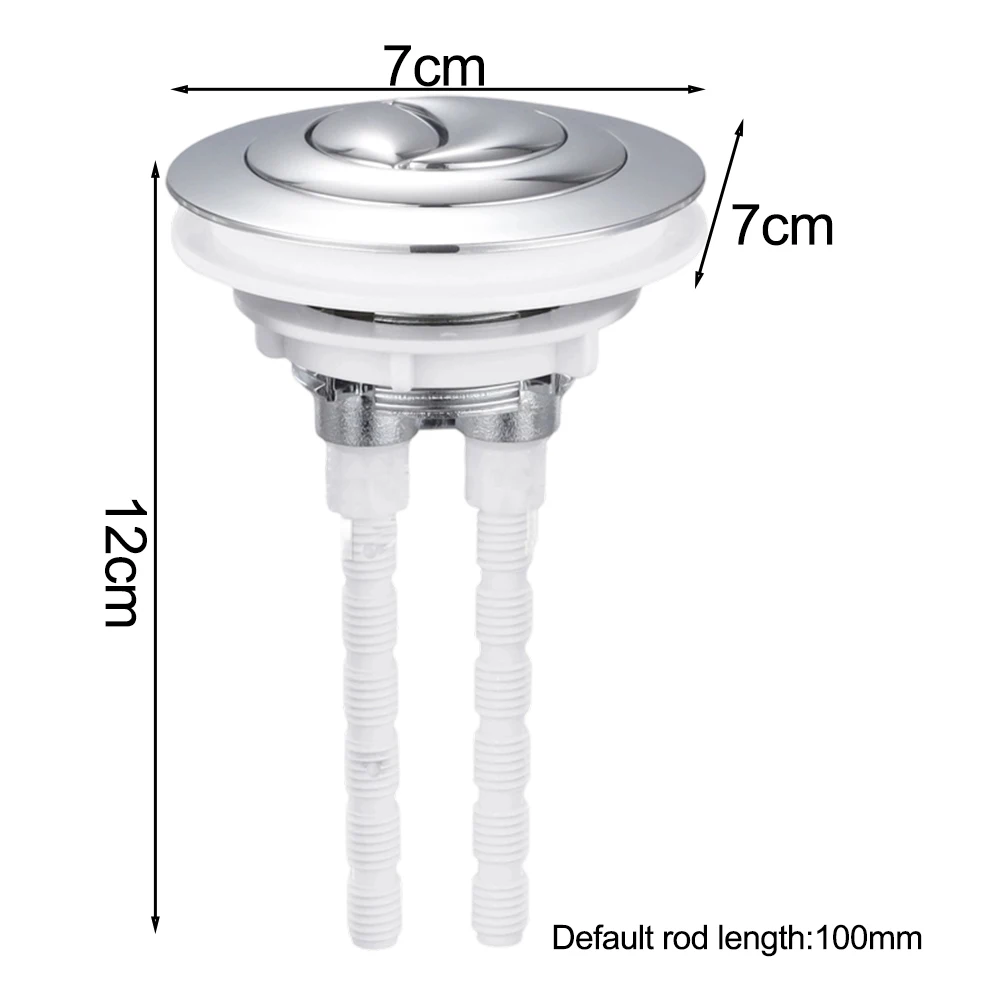 Bouton poussoir pour réservoir de toilettes, double chasse, tige réglable de 100 mm, accessoires de modernisation pour salle de bain, plusieurs couleurs