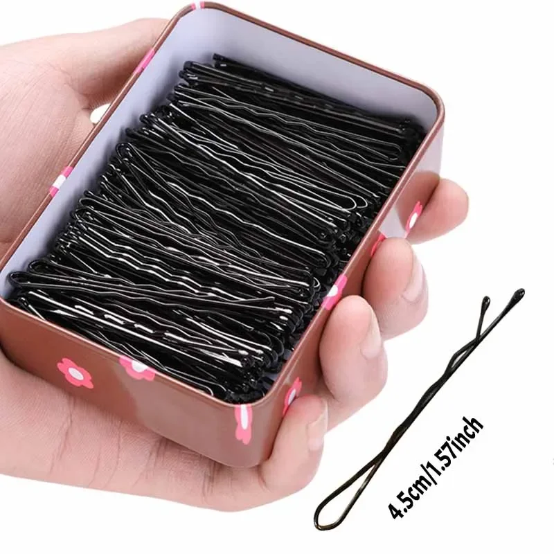 Grampo De Cabelo Preto Para Mulheres, Lady Bobby Pins, Onda Invisível, Encaracolado, Noiva, Hairgrip Descartável, Presilha, Grampos De Cabelo, 60 Pcs, 240Pcs