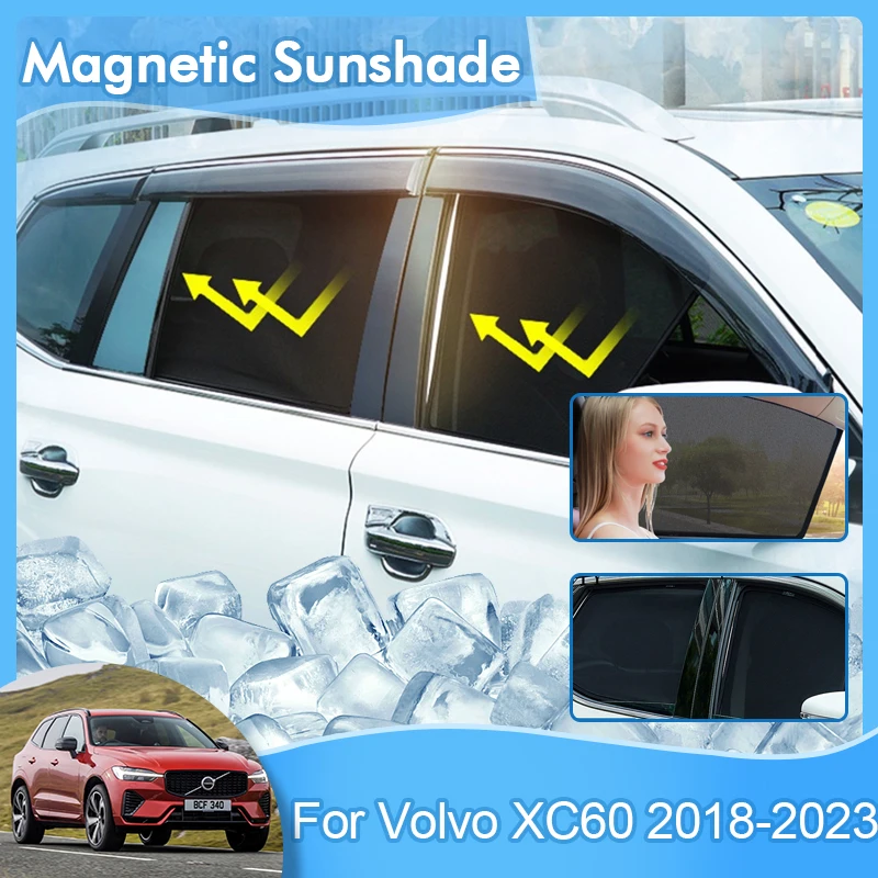 

Магнитный солнцезащитный козырек для Volvo XC60 MK2 2018 2019 2020 2021 2022 2023 переднее и заднее лобовое стекло щит тенты оконные шторы защита