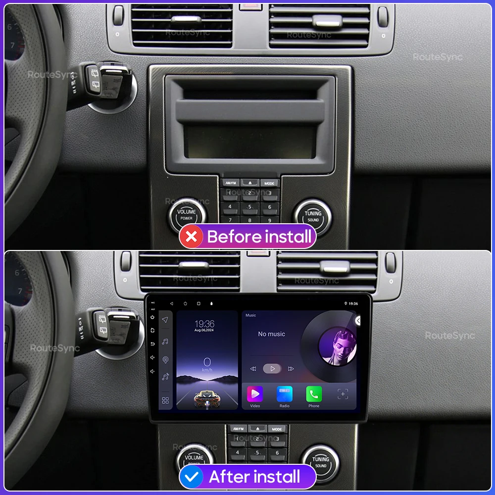 For Volvo C30 S40 V50 C70 2004 - 2012 Android Car Multimedia Player Wireless Carplay Auto Head Unit Radio Video Navigation GPS