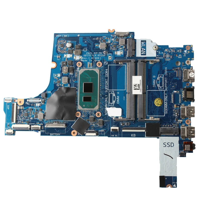 GDI51 LA-K035P For Dell Inspiron 15 3400 3500 3501 Laptop Motherboard 0DT41 0P488W 02VK51 0KDKG8 Notebook Mainboard Tested