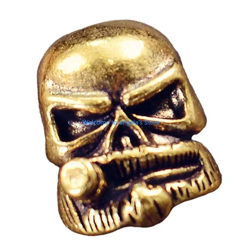 X4YC 금속 조각 된 해골 매력 펜던트 수제 팔찌와 목걸이 큰 구멍 Braiding 예술적 수집품