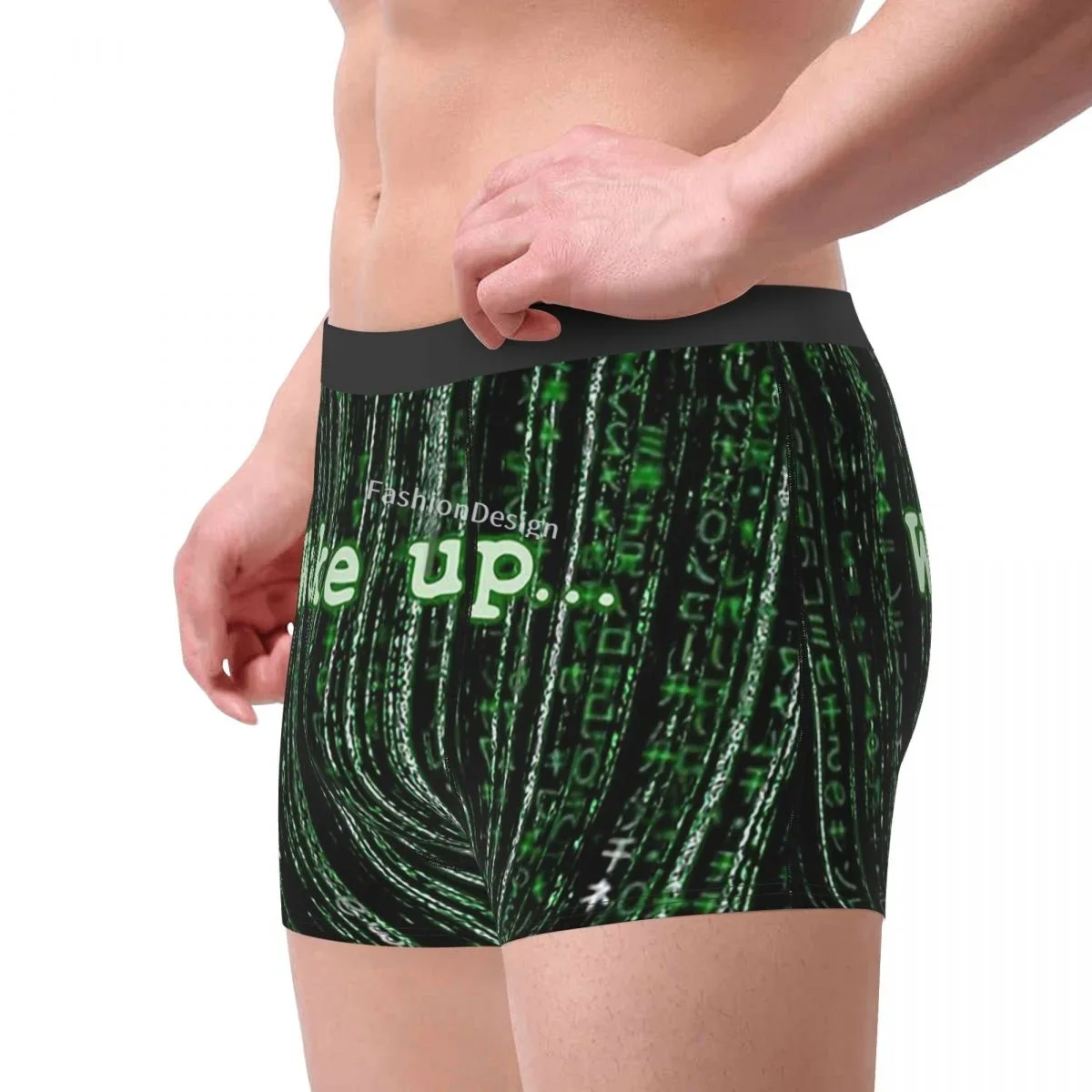 The Matrix Wake Up Code Underpants Breathbale Panties Male Underwear Print Shorts Boxer Briefs