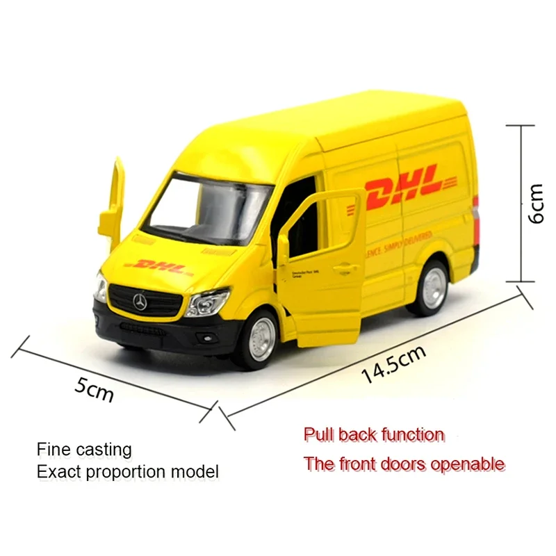 RMZ CITY 1:36 Sprinter Van (DHL) Alloy Diecast Car Model Toy With Pull Back For Children Gifts Toy Collection