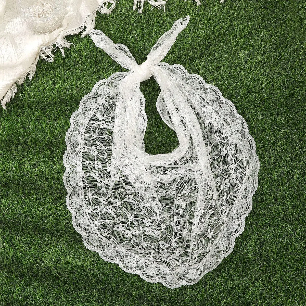 

Bridal Lace Headscarf Headgear Veil Single-layer Shawl Short Veil Temperament Versatile Simple Hair Accessories