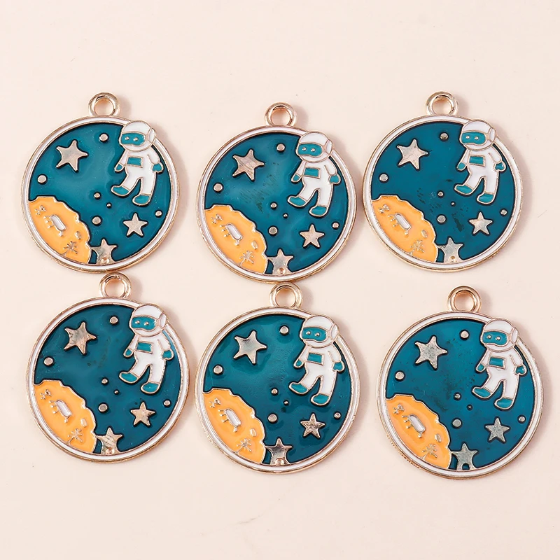 10pcs/lot Mix Cute Enamel Moon Star Charms for Jewelry Making DIY Drop Earrings Pendants Necklaces Handmade Bracelets Craft Gift