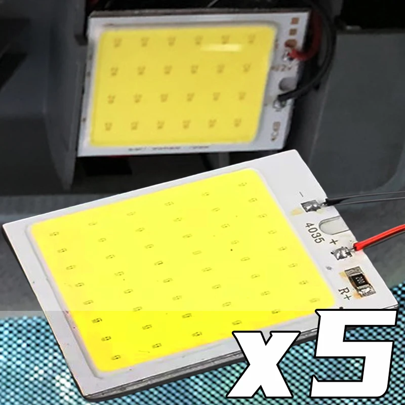 

1/2/5PCS 48 SMD T10 4W 12V COB Car Interior Panel LED Lights White Lamp Bulb Car Dome Reading Trunk Lmaps